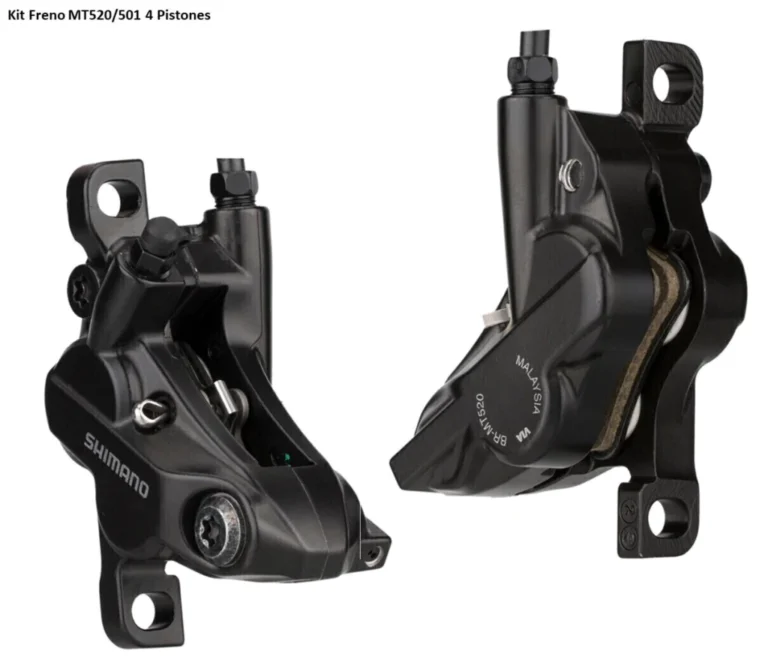 KIT FRENO DISCO SHIMANO HIDRAULICO MT520 4 PISTONES COMPLETO